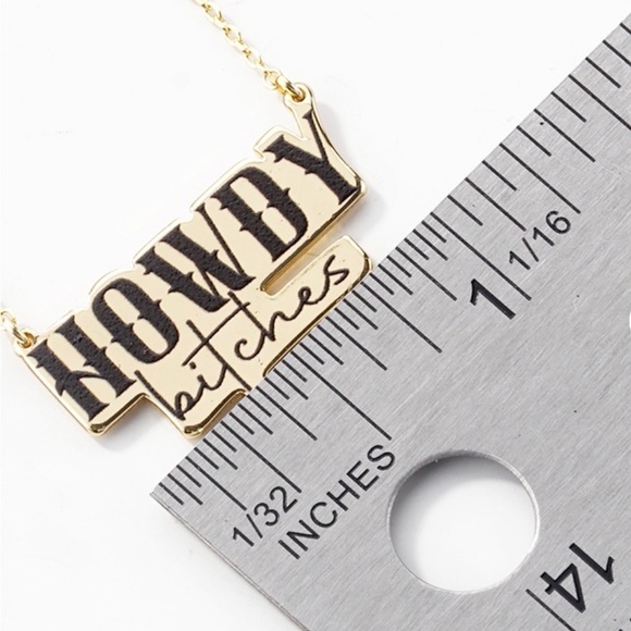 Gold dipped HOWDY bitches pendant necklace
15.5” + 2” - Picture 3 of 7